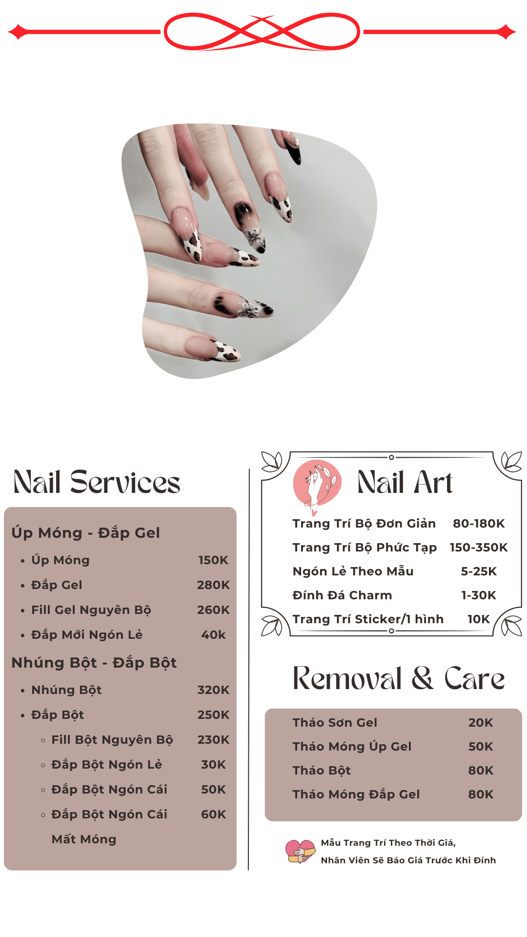 Helen Nails & Beauty Menu