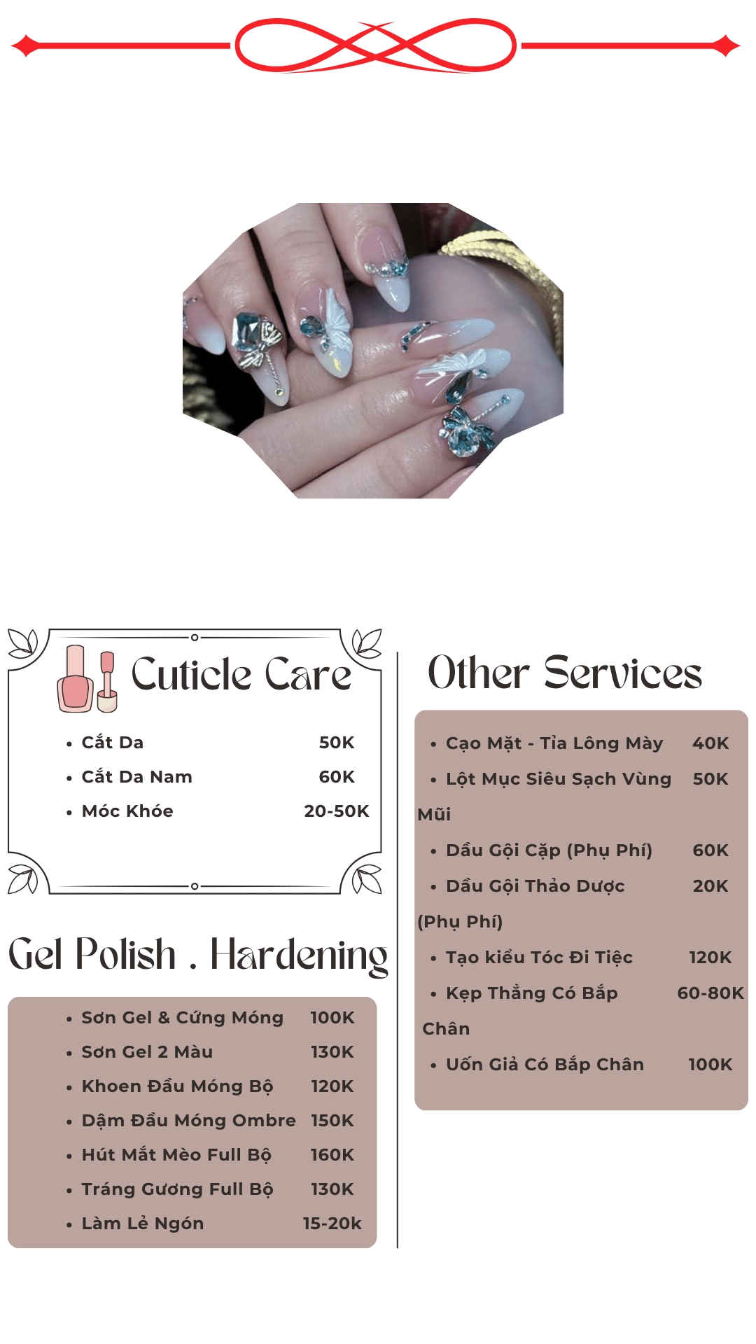 Helen Nails & Beauty Menu